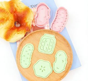 Moule à biscuits 3D en forme de bouteille de dessin animé et de tranches de concombre, découpoir à biscuits gaufré DIY - Product Image 3
