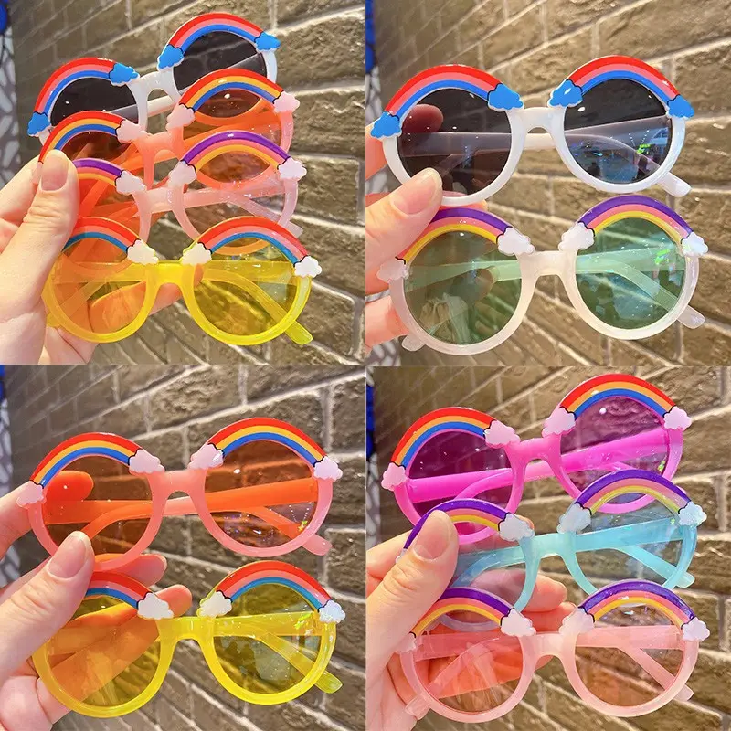 2022 personalizzato arcobaleno Cartoon bambini occhiali neonate occhiali da sole carino