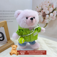 Boneka Beruang Teddy dengan Pakaian dan Topi Matahari, Bahan Katun dan Poliester yang Lembut dan Nyaman