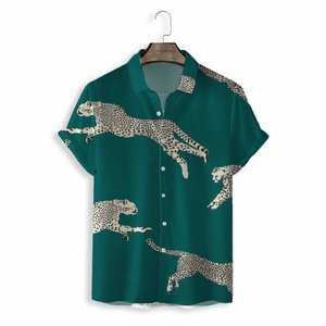 Chemises hawaïennes à manches courtes, panthère noire personnalisée, pour hommes, imprimé tendance, couleurs rose, de plage, col en V, nouvelle collection 2020 - Product Image 3
