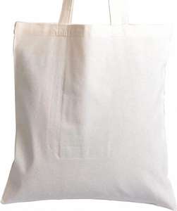 Sac fourre-tout en toile de coton imprimé, à longues poignées, blanc naturel, recyclé, écologique, pour l'école, les courses et le déjeuner - Product Image 3