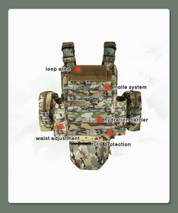 Gilet tactique respirant résistant à l'abrasion pour homme avec ceinture réglable, sangles Molle et système Molle pour les passionnés d'<span class=keywords><strong>airsoft</strong></span> - Product Image 6