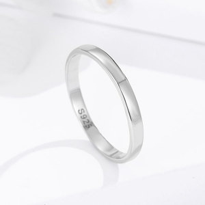 2mm Thin Knuckle Finger <strong>Ring</strong> <strong>Stack</strong> <strong>Rings</strong> Smooth High Polished Rhodium Gold Plated 925 Sterling Silver Classic Wedding Engagement - Product Image 4