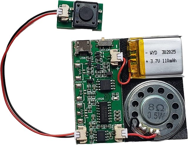 Press-Button Control Activated MP3 Music Sound Module USB Downloadable Sound Module for Greeting Cards, Crafts, Christmas