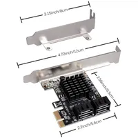 Kartu Ekspansi PCIe ke SATA3.0 4-Port, Konverter PCIe 1X-16X, Kartu Tambahan untuk Komputer PC HDD SSD, Adaptor Perluasan Penyimpanan