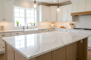 Grande dalle de quartz artificiel Vietnam Silver Wave – Plan de travail moderne pour cuisine et hôtel, design 3D, épaisseur 20 mm - Product Image 4