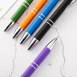 Stylo à bille en aluminium personnalisé pour hôtel, bureau, en métal et caoutchouc, avec logo sur mesure - Product Image 4