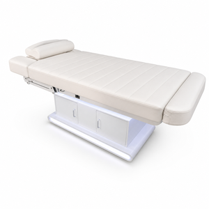 Lit de beauté électrique de luxe à 4 moteurs avec base d'éclairage LED ambiant 195 cm, table de massage professionnelle pour spa médical - Product Image 5