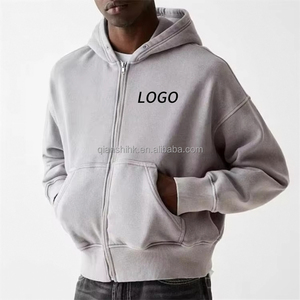 Sweat à capuche d'hiver personnalisé 500gsm épais avec fermeture éclair Fabricants de sweats à capuche zippés unis à la mode Sweat à capuche zippé en coton épais - Product Image 4