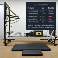 Pilates Reformer professionnel, équipement de fitness commercial pour le yoga, tour demi-tour en aluminium pour le modelage du corps, Pilates