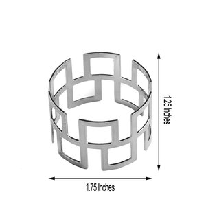 Juego de 4 Anillos para Servilletas de Metal con Acabado Plateado, Decoración de Mesa para Comedor, Bodas y Fiestas - Product Image 1
