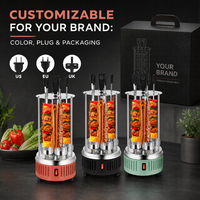 Grill électrique vertical automatique sans fumée, machine à kebab à 5 brochettes, four à barbecue pour restaurant et maison