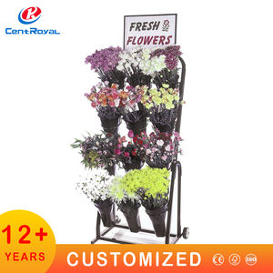 Estante de exhibición de flores con ruedas con dosel Soporte de venta al por menor de varios niveles para escaparate de plantas - Product Image 4