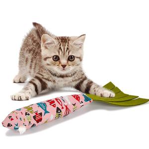 Commercio all'ingrosso pesce realistico tela interattiva gatto farcito giocattolo interattivo per la pulizia dei denti Catnip giocattolo interattivo - Product Image 3
