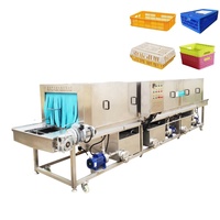 Tunnelmandwasmachine met motor, hoogproductieve reinigingsapparatuur voor voedselverwerking, kratwasmachine