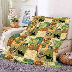 Manta de felpa con estampado de vaca, diseño de patchwork occidental, sin costuras, personalizada, MOQ bajo, para bebé, niño o niña, con maqueta gratuita - Product Image 4