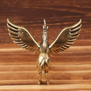 旧货黄铜独角兽-畅销金属雕像 | 书桌和货架展示的跨界神话生物装饰 - Product Image 3