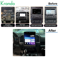 Autoradio Android Krando 16,2 pouces style Tesla pour Ford F150 Raptor 2015-2019, système Android, CarPlay sans fil, 64 Go