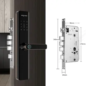 Ttlock BLE App Remote High Security Anti Theft Apartment Intelligent Smart Door Lock Electronic Fingerprint Smart Locks