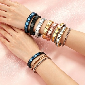 สร้อยข้อมือลูกปัดแบบโมดูลาร์สไตล์อิตาลี ดีไซน์เฉพาะ DIY ชุบด้วยไฟฟ้า ทำจากสแตนเลส ยืดหยุ่น ถอดประกอบได้ ของขวัญที่สมบูรณ์แบบสำหรับคู่รัก - Product Image 6