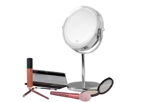 Wholesale Dual-Sided 3-Color Modes 1X/10X Magnification Make up <b>Mirror</b> with LED Light Personalized Desktop Cosmetic <b>Mirror</b> - Product Image 6