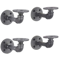 Étagères en fer bronze industriel, supports muraux suspendus à double bride pour étagères flottantes décoratives en bois