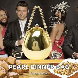 กระเป๋าคลัทช์ทรงเรโทรสุดหรู ประดับมุกและเพชรเทียม พร้อมพู่ห้อย สำหรับงานแต่งงานและงานปาร์ตี้ สะพายไหล่หรือถือก็ได้ - Product Image 2