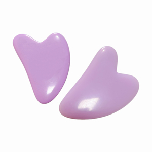 แผ่นกัวซาเรซิ่นสีม่วงรูปหัวใจ สำหรับนวดหน้า ลำตัว และลำคอ - Product Image 2