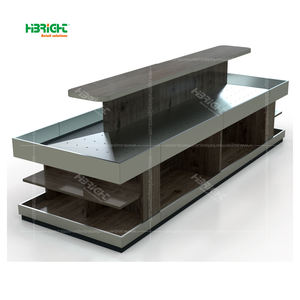 ชั้นวางของในซูเปอร์มาร์เก็ตแบบสองด้านสำหรับงานหนักขาตั้งโลหะแบบปรับได้สำหรับงานผัก - Product Image 5