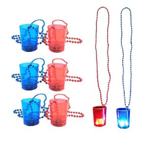 Collier pendentif en verre à liqueur LED éco-responsable et patriotique pour les fêtes, les anniversaires, les mariages ou les célébrations d'Halloween - Product Image 1