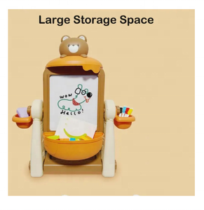어린이용 그림판과 블록 세트 - 곰 모양 다기능 미술 이젤, 교육용 스케치 및 조립 장난감 - Product Image 4