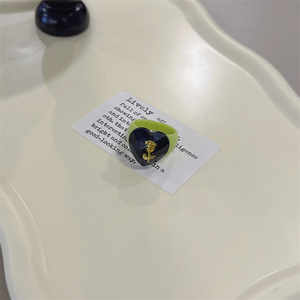 Cincin Akrilik Luoyan untuk Wanita, Perhiasan Menawan untuk Pesta, Hadiah, Cincin Plastik Berwarna Resin Motif Riak Air Geometris - Product Image 6