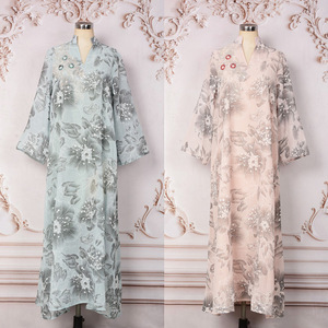 Caftán Marroquí para <span class=keywords><strong>Mujer</strong></span> de Oriente Medio, Abaya Nueva, Estilo Europeo y Americano, de Poliéster, Modesto, Elegante, con Cuentas, Largo, para Fiestas y Eventos de Noche en Dubái - Product Image 2