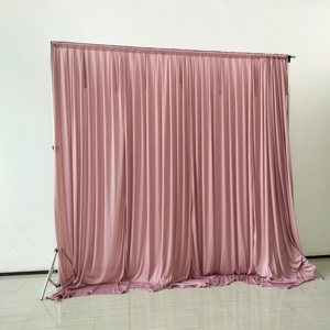 Commercio all'ingrosso personalizzato decorazione di nozze romantico raso 100% poliestere latte di seta pannello della tenda sfondo parete panno - Product Image 3