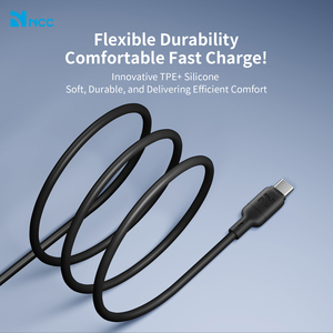 Cable NCC Tipo-C a Tipo-C 65W XC-0206 de Silicona 1.2M, Carga Rápida PD, Flexible, Alta Durabilidad (Blanco) - Product Image 2