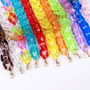 Collar de Cadena Cubana de Acrílico Transparente de Color Jelly, Accesorio Simple de Verano, Venta al Por Mayor - Product Image 5