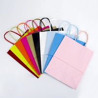 Sacs en papier kraft personnalisés en gros avec poignée, emballage écologique pour le commerce de détail, les aliments à emporter, les cadeaux, usine OEM