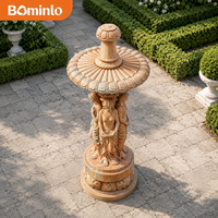Fontaine Sculptée en Marbre pour Femme, 3 Niveaux, Sculptée à la Main, pour Jardin Extérieur, Décoration de Villa, Hôtel, Cour