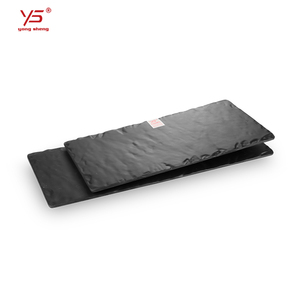 Multi size frosted black plastic sushi plates cooling dinner plastic plate
