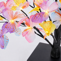 Lampe de table en forme d'arbre à fleurs de papillon, 24 LED, alimentée par USB, lampe d'arbre à fleurs artificielles