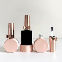 Flacon de vernis à ongles en verre de 10 ml et 12 ml, rond ou carré, avec bouchon et pinceau, sérigraphié