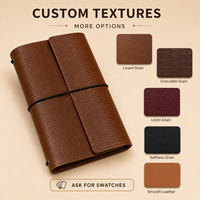 Carnet A5 à trois volets en cuir grainé lézard gaufré personnalisé, organiseur enveloppant, logo personnalisé, cousu fil, cadeau de luxe