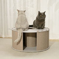 Maison pour animaux de compagnie en feutre écologique portable, lit pour chat pliable en forme de beignet avec tunnel rond à l'effigie de Peekaboo, cachette pour plusieurs chats