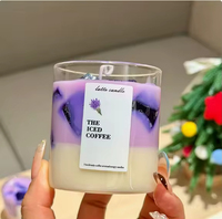 Bougie d'aromathérapie au café glacé - Bougie parfumée en forme de boisson superposée pour la décoration intérieure et les cadeaux - Produit très vendu sur le marché