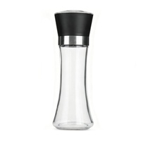 Moulin à poivre et à sel réglable en plastique PP recyclable, capacité de 190 g, moulin à épices manuel pour la cuisine