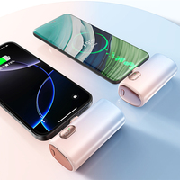 Nouvelle mini batterie externe portable 5000mAh ultra-mince à charge rapide 22.5W avec écran LED, type-C 2-en-1, chargeur d'appareil mobile