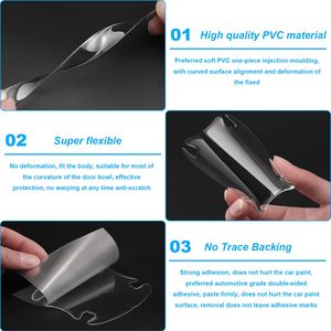 Universal 8 piezas transparente coche espejo puerta cuenco manija pegatinas protectoras transparente coche Exterior pegatinas protectoras para coches - Product Image 3