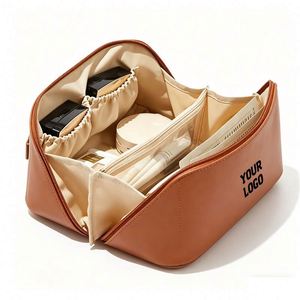 CJ419 Custom PU Leather Makeup Bag Pouch Skincare Cosmetic Storage Waterproof Travel Toiletry Bag Makeup Organizer Cosmetic Bags - Product Image 1