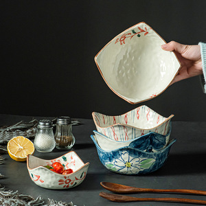 Ceramic Hand Painted <b>Fruit</b> Bowl Set 4 Pieces Small Fresh Style Home Use Snack Storage Dishware - Product Image 1