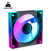 Kipas Casing AntarcChill 120mm ARGB dengan Cermin Tak Terbatas di Tengah dan Samping, Aliran Udara Tinggi, PWM, Kipas Pendingin Senyap untuk Chassis
